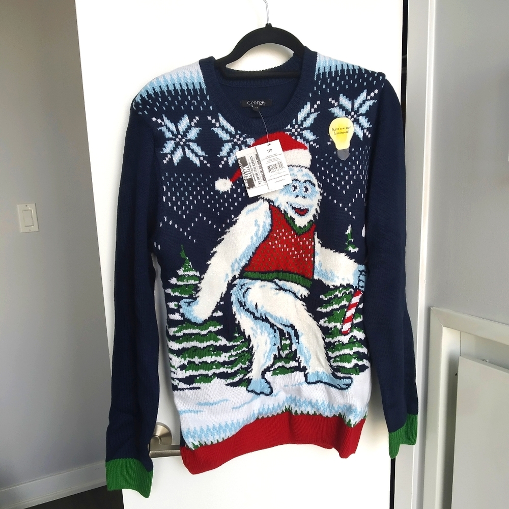 Yeti ugly Christmas sweater that lights up